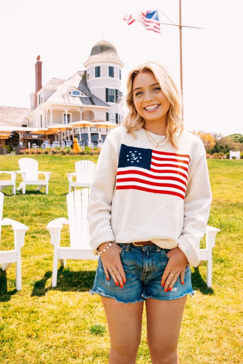 Sweaters^Kiel James Patrick American Yacht Sweater- Cream