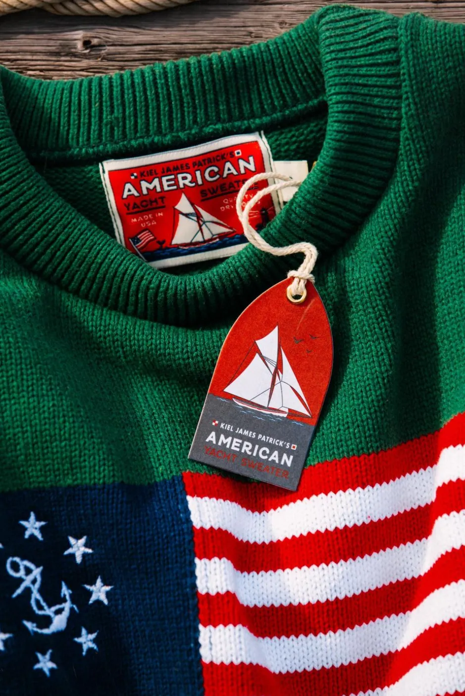 Sweaters^Kiel James Patrick American Yacht Sweater- Green