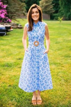 Dresses^Kiel James Patrick Azure Blossom Shirt Dress