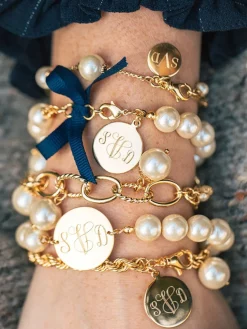 Bracelets And Bangles^Kiel James Patrick Classy Girls Wear Pearls Monogram Bracelet