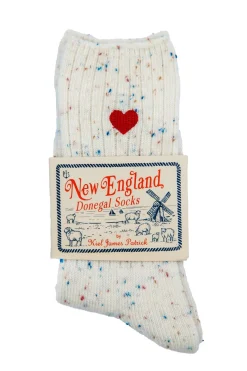 Socks^Kiel James Patrick Cream Heart Donegal Socks