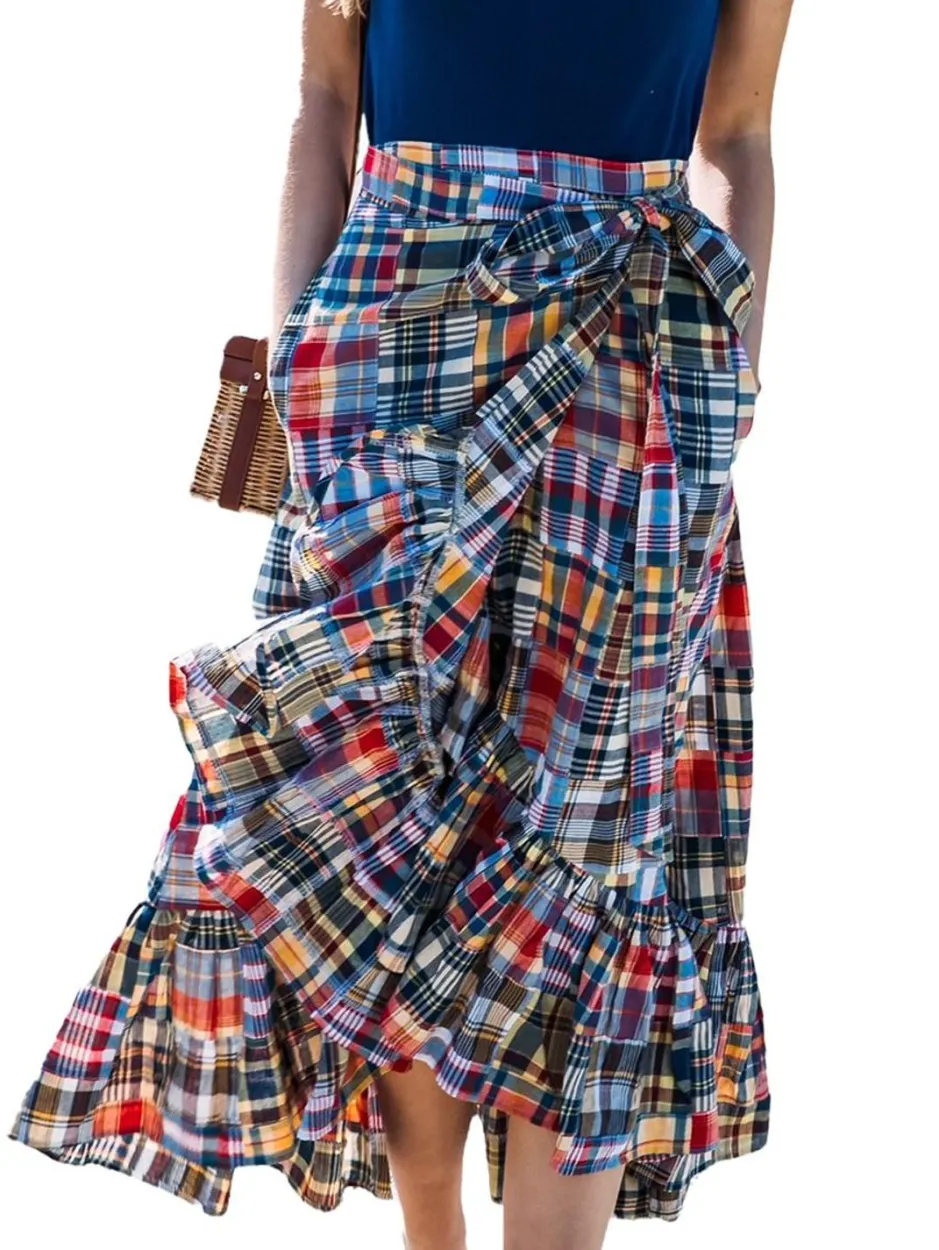 Skirts^Kiel James Patrick Jacqueline Patchwork Madras Skirt