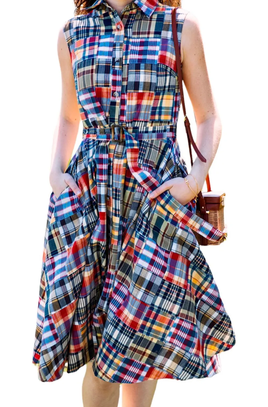 Dresses^Kiel James Patrick Jacqueline Patchwork Madras Shirtdress