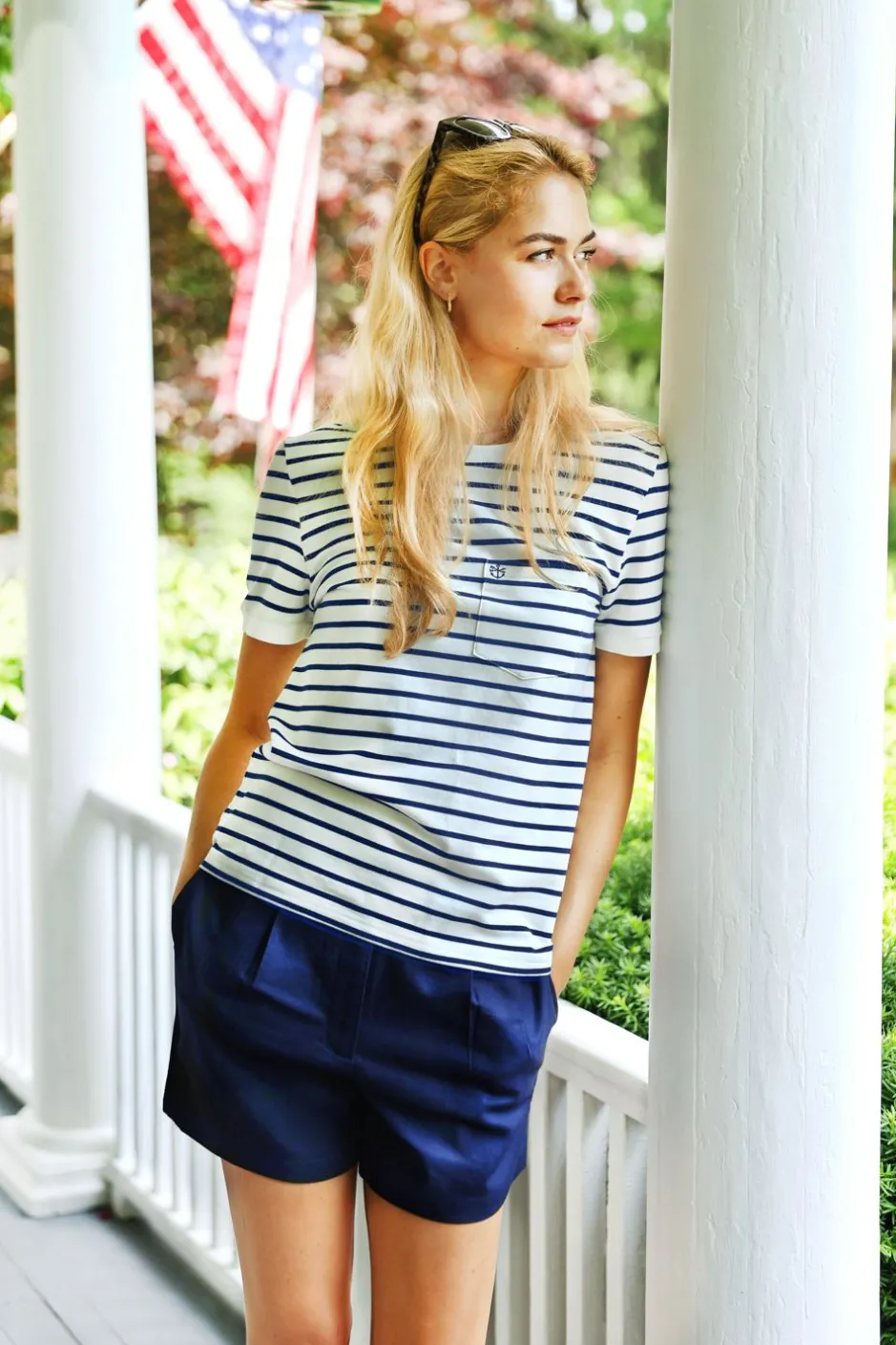 Shorts^Kiel James Patrick Newport Blues Linen Shorts