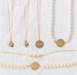 Class Of 2024^Kiel James Patrick Pearl Monogram Necklace--Class Of 2024