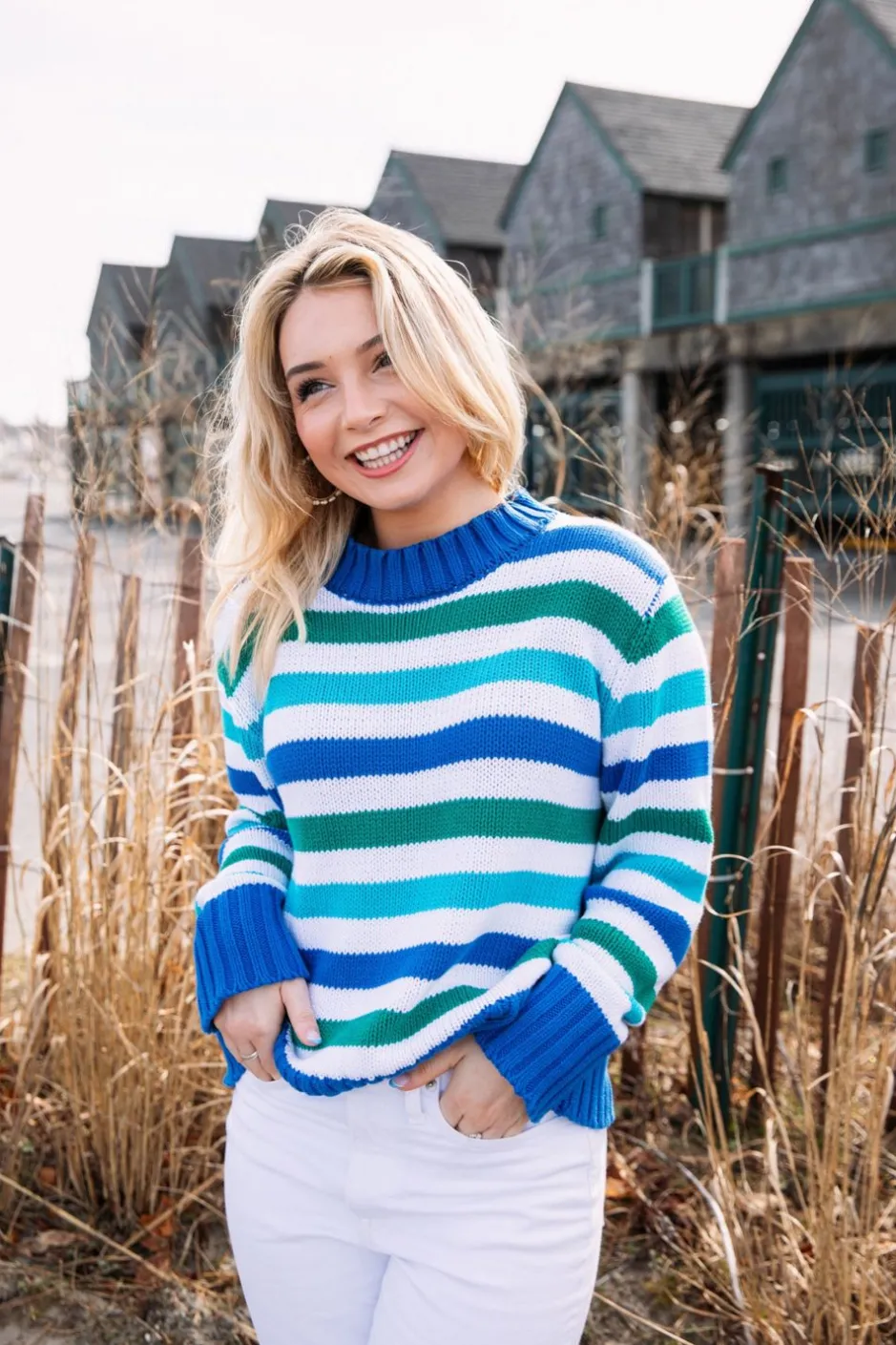 Sweaters^Kiel James Patrick The Ocean Lagoon Striped Sweater