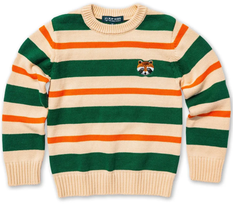 Sweaters^Kiel James Patrick Wilderness Raccoon Striped Kids Sweater